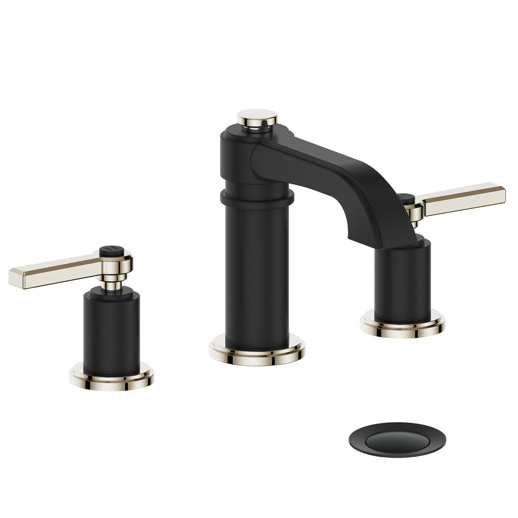 Vogt Zehn 8" Widespread Lavatory Faucet in Polished Nickel & Matte Black – BF.Z1.1301.PB