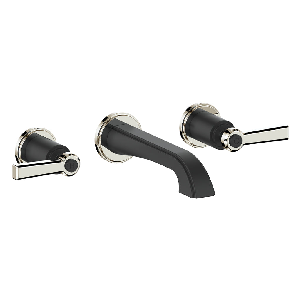 Vogt Zehn Wall Mount Lavatory Faucet in Polished Nickel & Matte Black – BF.Z1.1500.PB