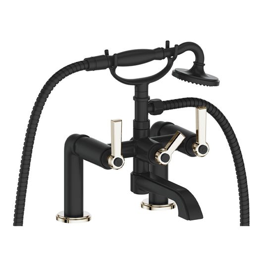 Vogt Zehn Deck Mount Tub Filler in Polished Nickel & Matte Black – BF.Z1.2000.PB