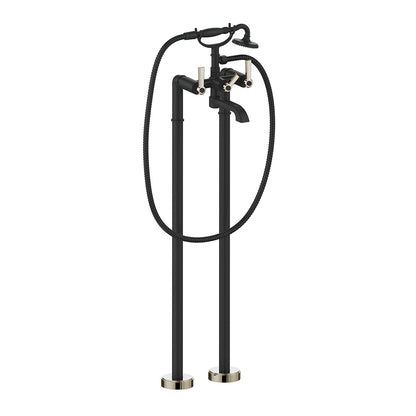 Vogt Zehn Floor Mount Tub Filler in Polished Nickel & Matte Black – BF.Z1.2100.PB