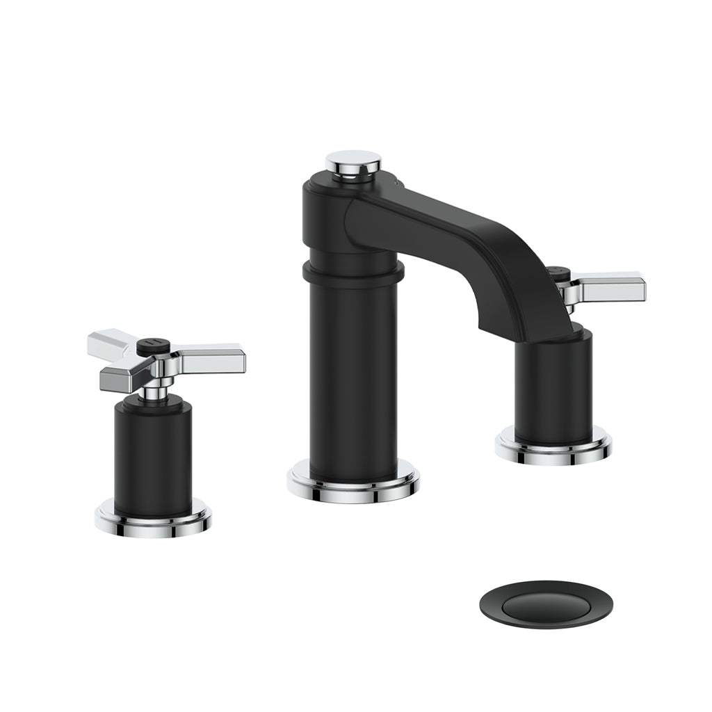 Vogt Zehn 8" Widespread Lavatory Faucet in Chrome & Matte Black – BF.Z3.1301.CB