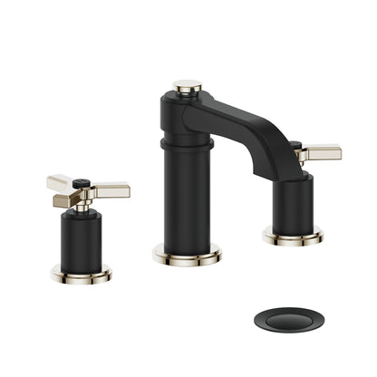 Vogt Zehn 8" Widespread Lavatory Faucet in Polished Nickel & Matte Black – BF.Z3.1301.PB