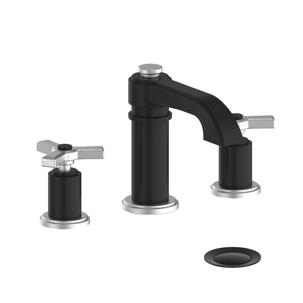 Vogt Zehn 8" Widespread Lavatory Faucet in Stainless Steel & Matte Black – BF.Z3.1301.SB