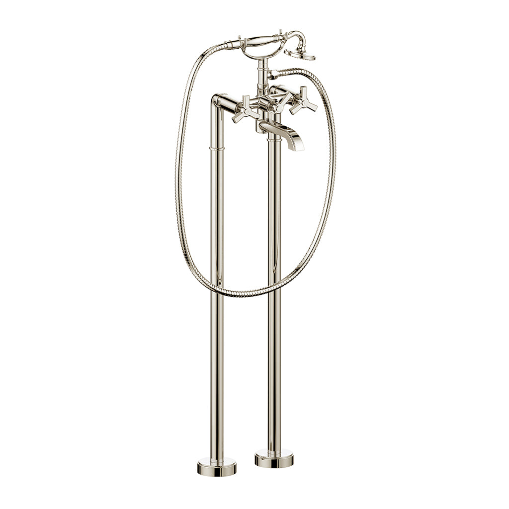 Vogt Zehn Floor Mount Tub Filler in Polished Nickel & Matte Black – BF.Z3.2100.PB