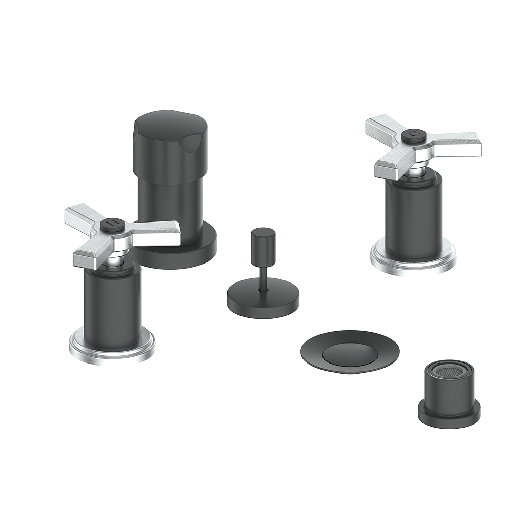 Vogt Zehn Bidet Faucet in Stainless Steel & Matte Black – BF.Z3.3000.SB