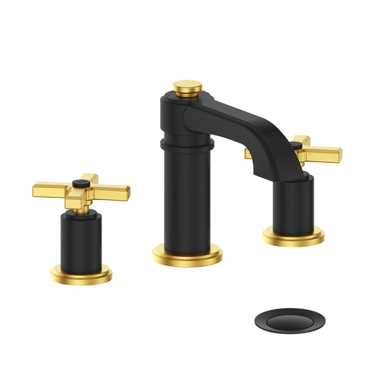 Vogt Zehn 8" Widespread Lavatory Faucet in Brushed Gold & Matte Black – BF.Z4.1301.BGB