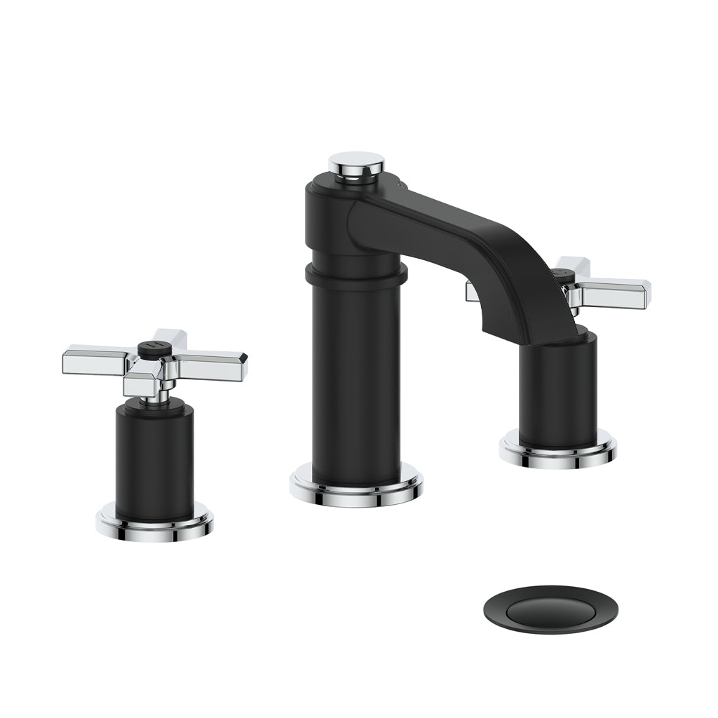 Vogt Zehn 8" Widespread Lavatory Faucet in Chrome & Matte Black – BF.Z4.1301.CB