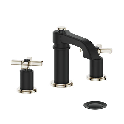 Vogt Zehn 8" Widespread Lavatory Faucet in Polished Nickel & Matte Black – BF.Z4.1301.PB