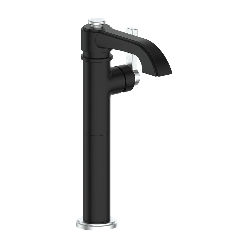 Vogt Zehn Vessel Sink Lavatory Faucet in Stainless Steel & Matte Black – BF.ZN.1100.SB