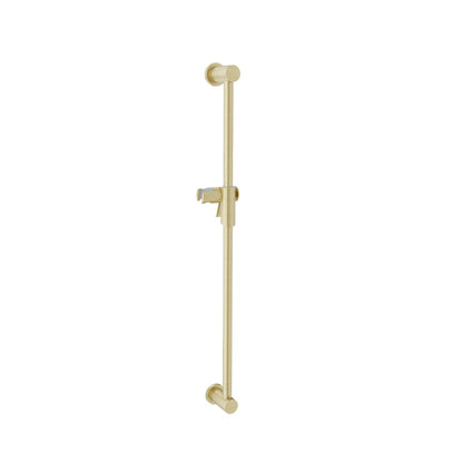 Baril Shower Bar With Slider - Satin Brass