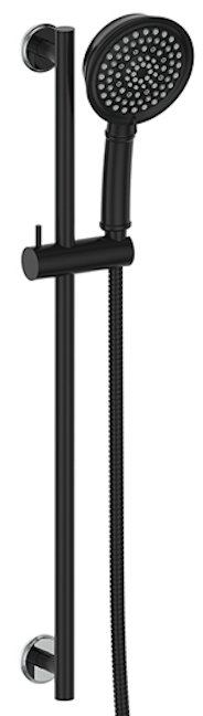 Vogt Zehn Sliding Shower Bar with Hand Shower - Chrome / Matte Black (BH.09.05.CB)