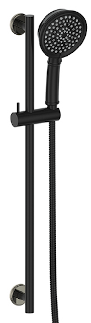 Vogt Zehn Sliding Shower Bar with Hand Shower - Polished Nickel / Matte Black (BH.09.05.PB)