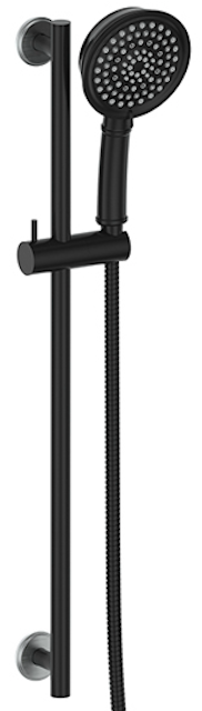 Vogt Zehn Sliding Shower Bar with Hand Shower - Stainless Steel / Matte Black (BH.09.05.SB)
