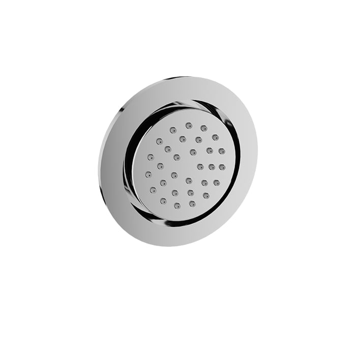 Baril Round Built-In Lateral Body Jet - Polished Chrome