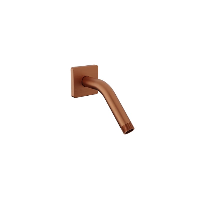 Baril 6" Wall-Mounted Shower Arm, Square Flange - Satin Copper
