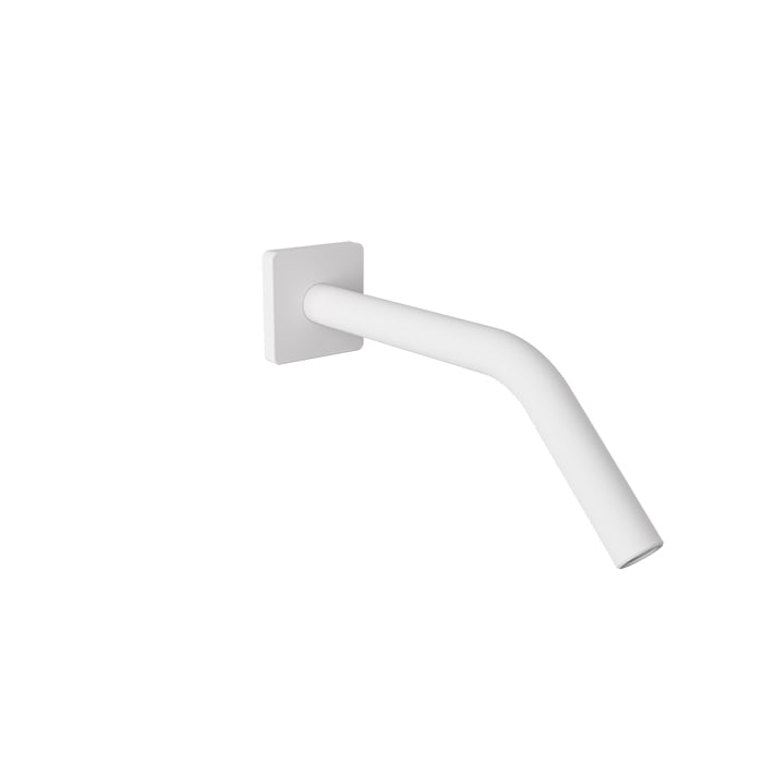 Baril 10" Wall-Mounted Shower Arm, Square Flange - White