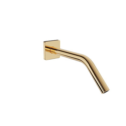 Baril 10" Wall-Mounted Shower Arm, Square Flange - Gold