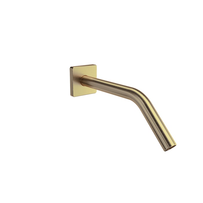 Baril 10" Wall-Mounted Shower Arm, Square Flange - Warm Gold