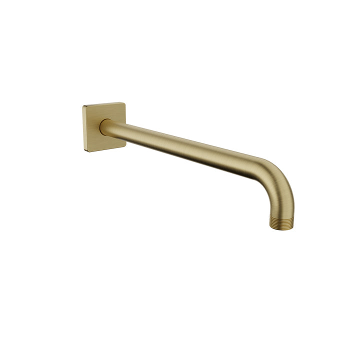 Baril 12" Wall-Mounted Shower Arm, Square Flange BRA-1212-14 - Satin Brass