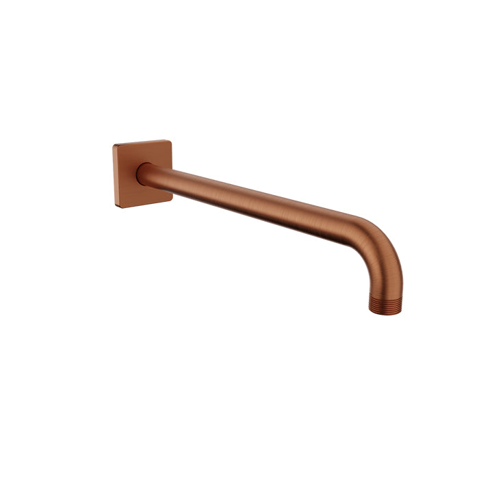 Baril 12" Wall-Mounted Shower Arm, Square Flange BRA-1212-14 - Satin Copper
