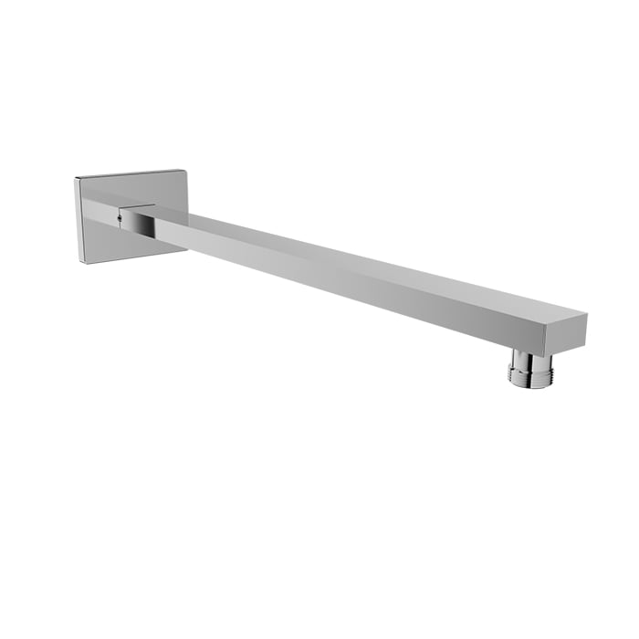 Baril 16" Square-Profile Wall-Mounted Shower Arm, Square Flange BRA-1614-04 - Polished Chrome