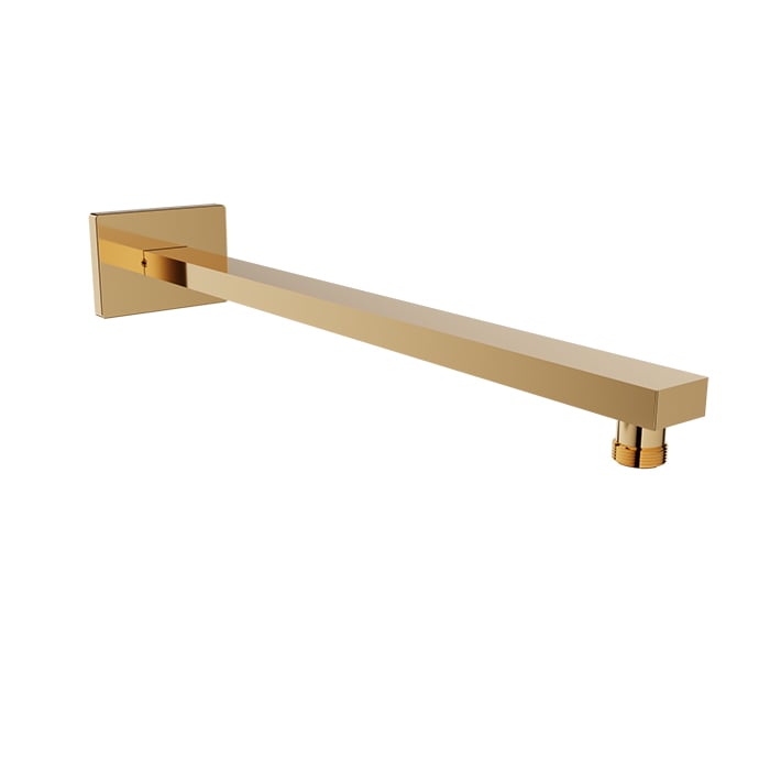 Baril 16" Square-Profile Wall-Mounted Shower Arm, Square Flange BRA-1614-04 - Gold
