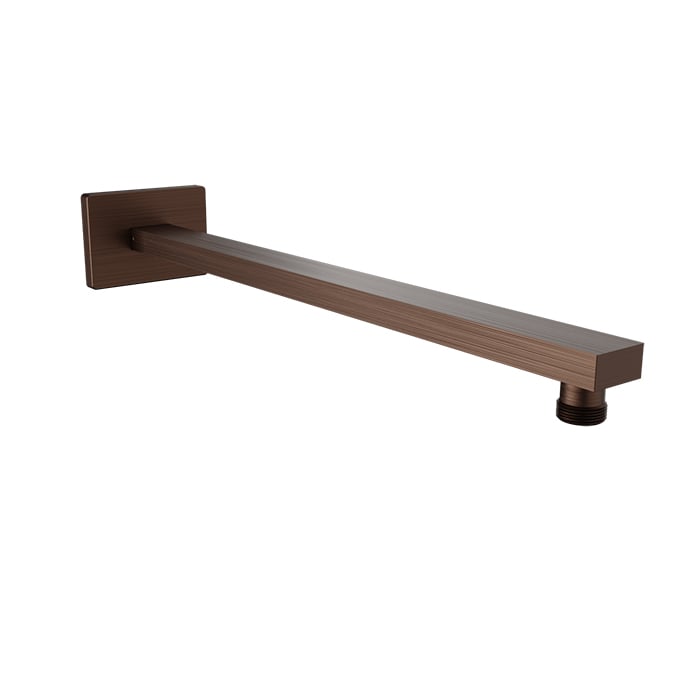 Baril 16" Square-Profile Wall-Mounted Shower Arm, Square Flange BRA-1614-04 - Venetian Bronze