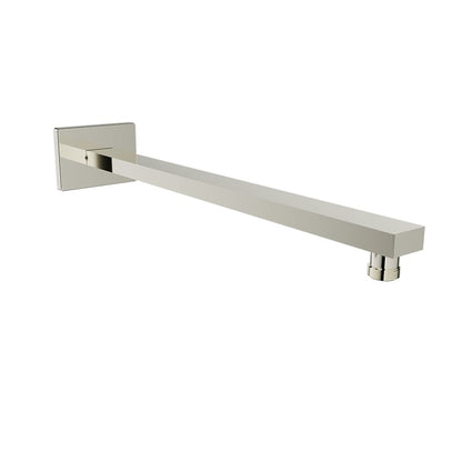 Baril 16" Square-Profile Wall-Mounted Shower Arm, Square Flange BRA-1614-04 - Polished Nickel