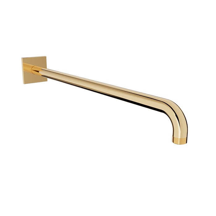 Baril 18" Wall-Mounted Shower Arm, Square Flange BRA-1812-14 - Gold