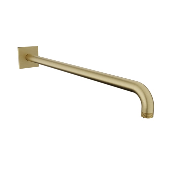 Baril 18" Wall-Mounted Shower Arm, Square Flange BRA-1812-14 - Satin Brass