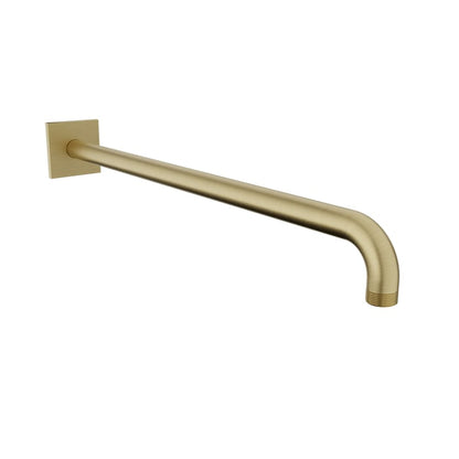 Baril 18" Wall-Mounted Shower Arm, Square Flange BRA-1812-14 - Satin Brass