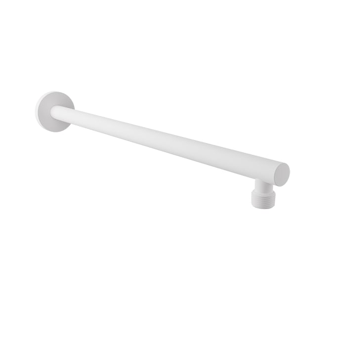 Baril 18" Wall-Mounted Shower Arm, Round Profile - White