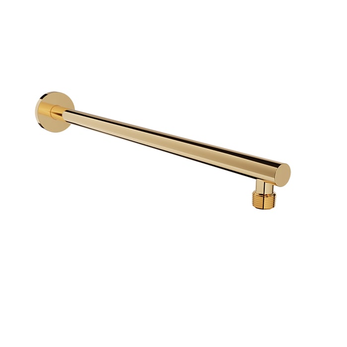 Baril 18" Wall-Mounted Shower Arm, Round Profile - Gold