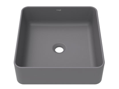 Vogt Quadrat Vogranite Square Vessel Sink in Metropolitan Grey - BS.1616.Q02G-60