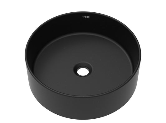 Vogt Runden Vogranite Round Vessel Sink in Onyx Black - BS.1616.R01G-60
