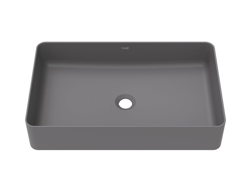 Vogt Rechteck Vogranite Rectangular Vessel Sink in Metropolitan Grey - BS.2314.R02G-60