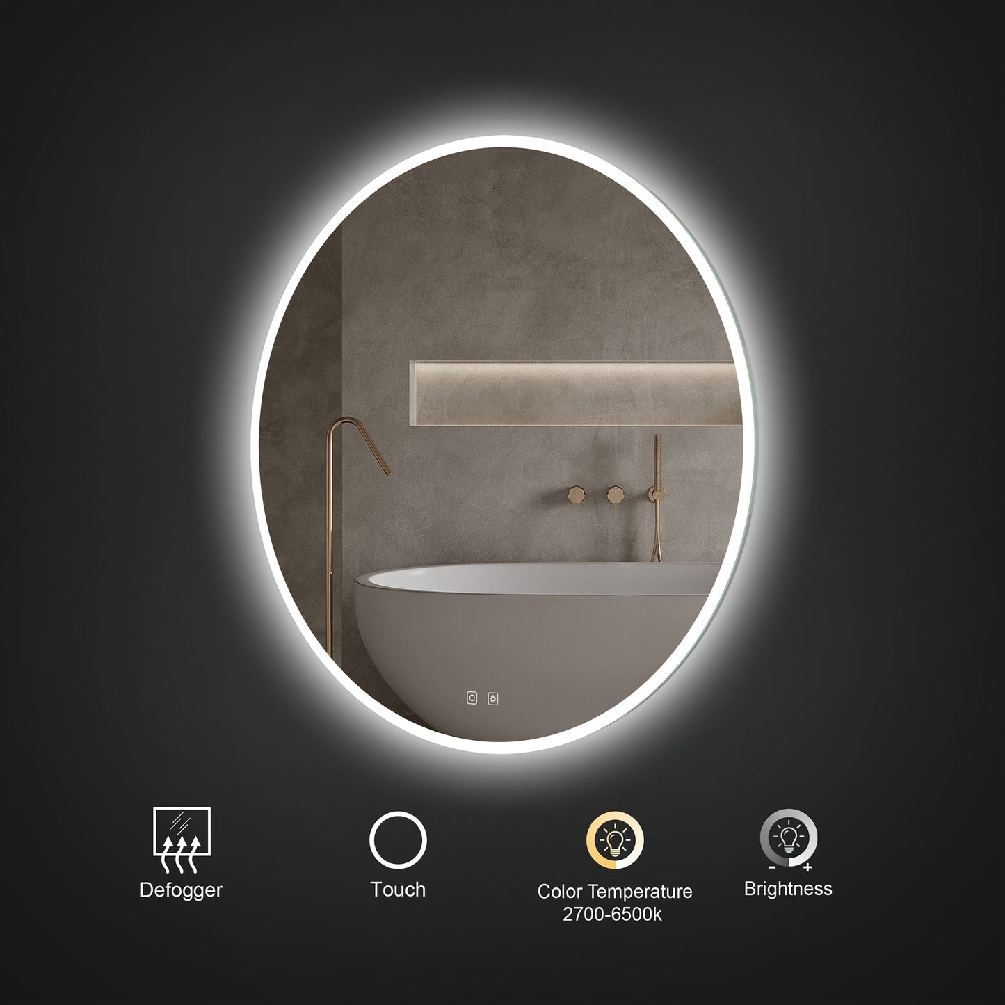 Ico Bennett Dual Lit LED Mirror - IB1030, Size 30"