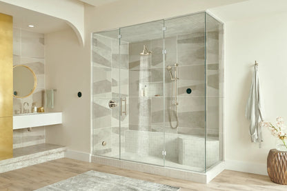 Brizo Invari T75676-PN Polished Nickel thermostatic trim, installed detail 5; other fixtures sold separately