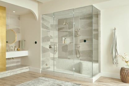 Brizo Invari T75676-PN Polished Nickel thermostatic trim, installed detail 6; other fixtures sold separately