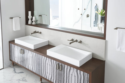 Brizo Levoir T75698-SL thermostatic trim in Luxe Steel, installed setting 2; other fixtures shown sold separately