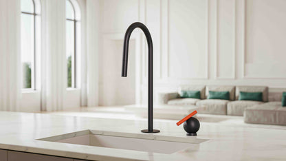 Baril Marie C35 kitchen faucet and M35 handle shown together; each sold separately