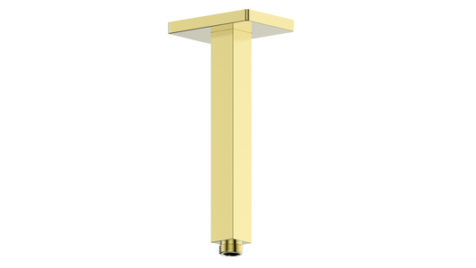 Vogt Square 8 inch Ceiling-Mount Shower Arm with Square Tube CA.03.08 in Brushed Gold