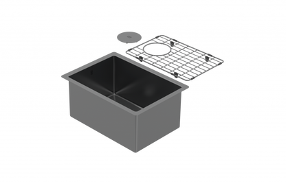 Zomodo Cayman PearlArc Black Pearl 18" x 13" Bar/Prep Kitchen Sink Kit - CAC279-BK