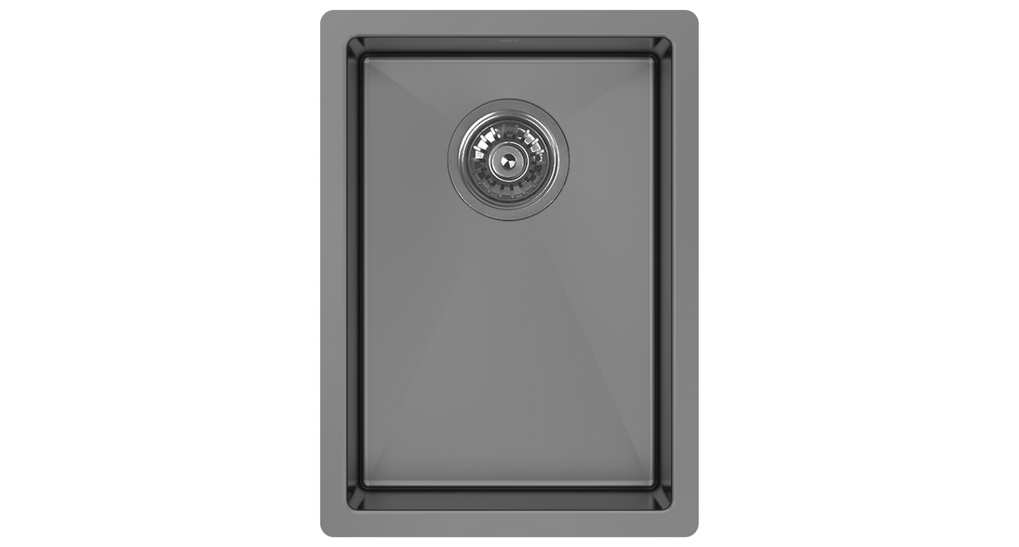 Zomodo Cayman PearlArc Black Pearl 18" x 13" Bar/Prep Kitchen Sink Kit - CAC279-BK