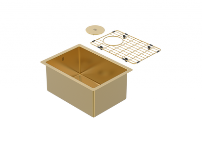 Zomodo Cayman PearlArc Eureka Gold 18" x 13" Bar/Prep Kitchen Sink Kit - CAC279-EG
