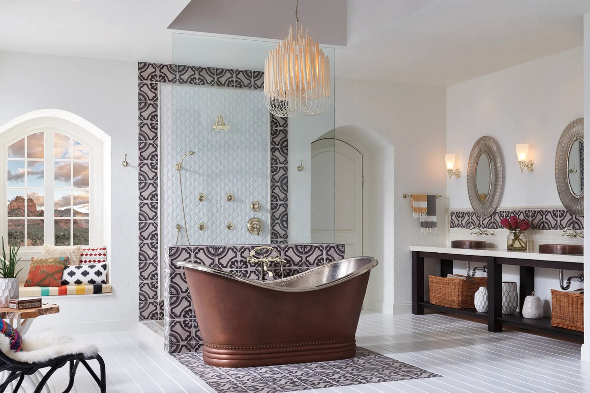 Brizo T70385 PN, installation inspiration; additional fixtures and separately required components shown are sold separately.
