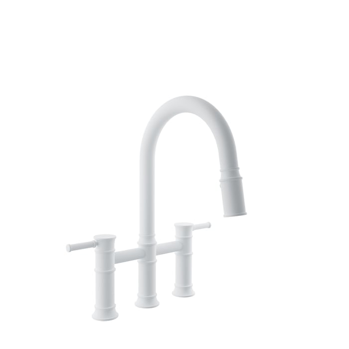 Baril Villa Bridge Kitchen Faucet - White