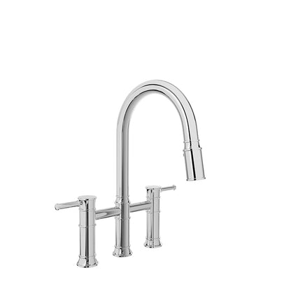 Baril Villa Bridge Kitchen Faucet - Polished Chrome