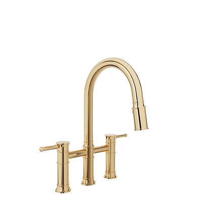 Baril Villa Bridge Kitchen Faucet - Gold