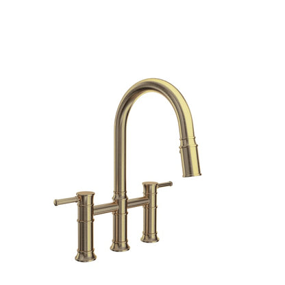 Baril Villa Bridge Kitchen Faucet - Warm Gold